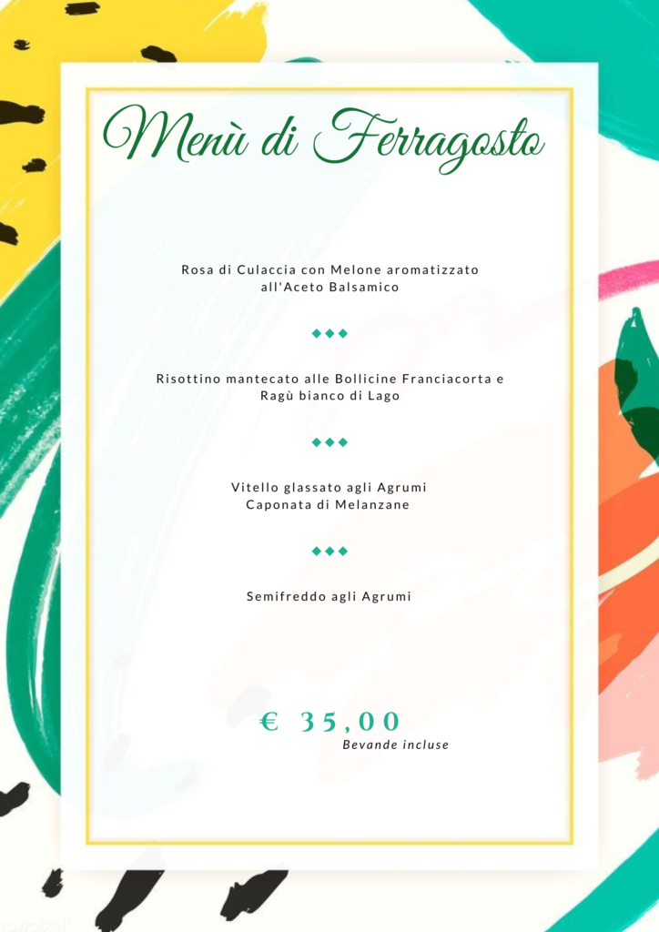 Menu ferragosto 2023 Albergo Poggio d